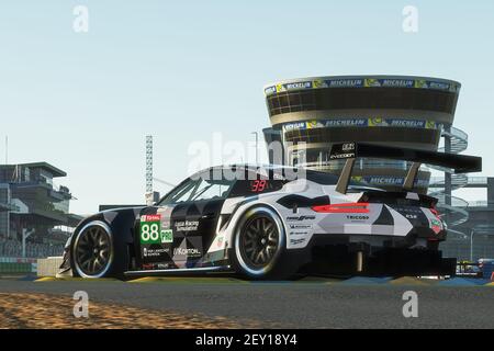 88 Riccardo Pera (ita), Loek Hartog (nld), Michael Francesconi (ita), Kevin van Dooren (nld), Dempsey-Proton Racing, Porsche 911 RSR, azione durante la 24 ore di le Mans Virtual, 24 Heures du Mans Virtuelles, sim racing, dal 12 al 14 giugno, 2020 eseguire sulla piattaforma rFactor 2 - Photo Clément Marin / DPPI Foto Stock