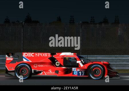 17 Paul-Loup Chatin (fra), Richard Bradley (gbr), Franco Colapinto (arg), Josh Purwien (aus), Idec Sport Racing, Oreca 07 LMP2, azione durante la 24 ore di le Mans Virtual, 24 Heures du Mans Virtuelles, sim racing, dal 12 al 14 giugno 2020 corrono sulla piattaforma rFactor 2 - Foto Clément Marin / DPPI Foto Stock