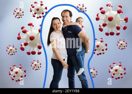 Famiglia Salute immunità Coronavirus prevenzione e vaccino Foto Stock