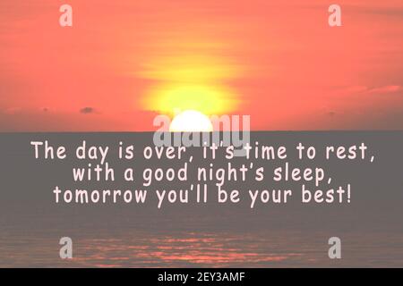Immagine con citazioni motivazionali e ispiratrici. Concetto di buona notte Foto Stock