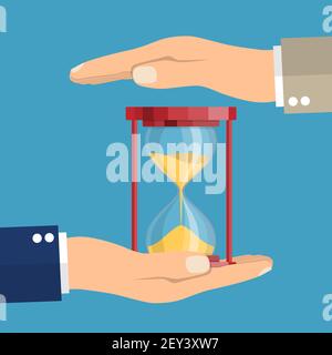 Mano di affari che tiene una clessidra Illustrazione Vettoriale