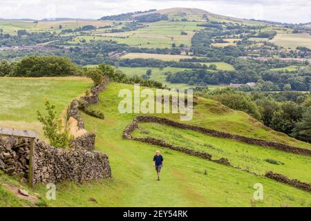 Foto lungo sezioni del Greater Manchester Ringway ( GMR) - a piedi vicino Mellor Moor vicino al Peak District Foto Stock