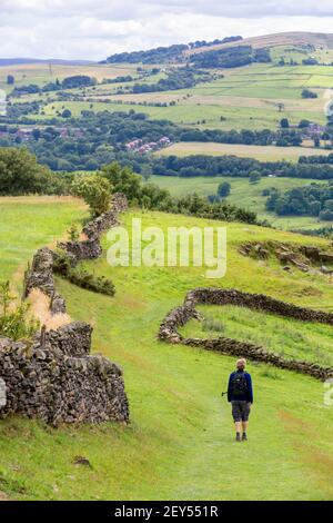 Foto lungo sezioni del Greater Manchester Ringway ( GMR) - a piedi vicino Mellor Moor vicino al Peak District Foto Stock