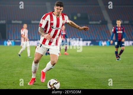 Valencia, Spagna. 04 marzo 2021. L'ander Capa dell'Athletic Bilbao ClubIN in azione durante la Coppa del Rey spagnola semi finale seconda tappa tra Levante UD e l'Athletic Bilbao Club al Ciutat de Valencia . (Punteggio finale; Levante UD 1:2 Athletic Bilbao Club) Credit: SOPA Images Limited/Alamy Live News Foto Stock