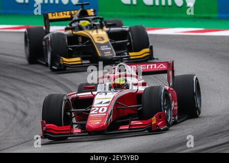 20 Schumacher Mick (ger), Prema Racing, Dallara F2 2018, azione durante il 6° round del Campionato FIA Formula 2 2020 dal 14 al 16 agosto 2020 sul circuito di Barcellona-Catalunya, a Montmelo, vicino Barcellona, Spagna - Foto Diederik van der Laan / Dutch Photo Agency / DPPI Foto Stock