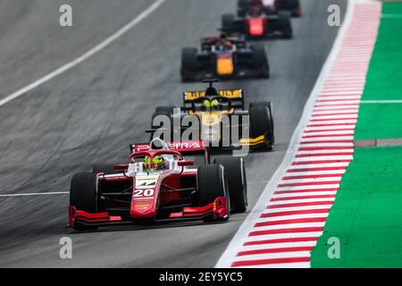 20 Schumacher Mick (ger), Prema Racing, Dallara F2 2018, azione durante il 6° round del Campionato FIA Formula 2 2020 dal 14 al 16 agosto 2020 sul circuito di Barcellona-Catalunya, a Montmelo, vicino Barcellona, Spagna - Foto Diederik van der Laan / Dutch Photo Agency / DPPI Foto Stock