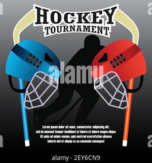 banner hockey per torneo di hockey. illustrazione vettoriale Illustrazione Vettoriale