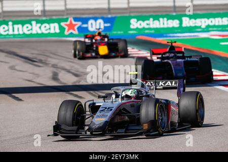 25 Ghiotto Luca (ita), Gran Premio di Hitech, Dallara F2 2018, in azione durante la decima prova del Campionato FIA Formula 2 2020 dal 25 al 27 settembre 2020 sulla Sochi Autodrom, a Sochi, Russia - Foto Antonin Vincent/DPPI Foto Stock