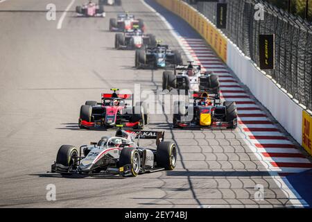 25 Ghiotto Luca (ita), Gran Premio di Hitech, Dallara F2 2018, in azione durante la decima prova del Campionato FIA Formula 2 2020 dal 25 al 27 settembre 2020 sulla Sochi Autodrom, a Sochi, Russia - Foto François Flamand/DPPI Foto Stock