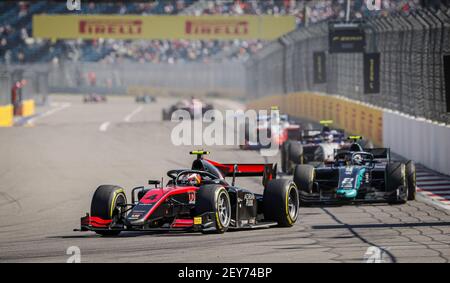 04 Ilott Callum (gbr), uni-Virtuosi, Dallara F2 2018, in azione durante la decima prova del Campionato FIA Formula 2 2020 dal 25 al 27 settembre 2020 sulla Sochi Autodrom, a Sochi, Russia - Foto François Flamand/DPPI Foto Stock