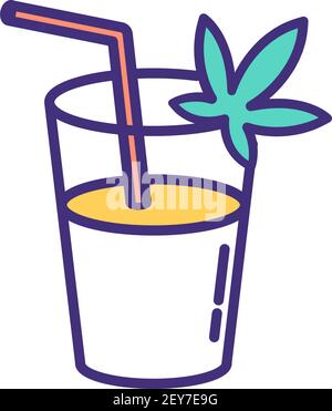 Icona di colore RGB per la bevanda a base di cannabis Illustrazione Vettoriale