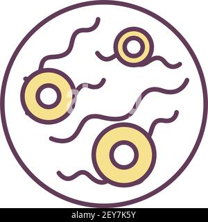 Infiammazione della pelle icona colore RGB Illustrazione Vettoriale