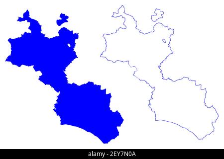 Consorzio comunale libero di Caltanissetta (Italia, Repubblica Italiana, Regione Sicilia) mappa illustrazione vettoriale, abbozzetto Provincia di Caltanissetta Illustrazione Vettoriale