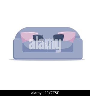 Immagine vettoriale del divano isolata su sfondo bianco. Illustrazione Vettoriale