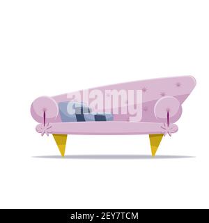 Immagine vettoriale del divano isolata su sfondo bianco. Illustrazione Vettoriale