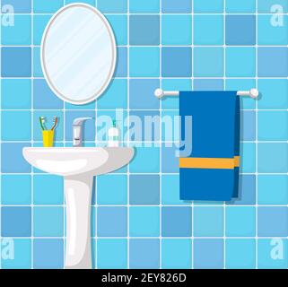 bagno lavabo in ceramica Illustrazione Vettoriale