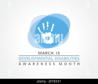 Illustrazione vettoriale del mese di consapevolezza delle disabilità dello sviluppo osservato nel Mese di marzo Illustrazione Vettoriale