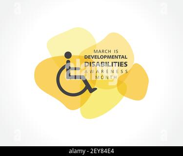 Illustrazione vettoriale del mese di consapevolezza delle disabilità dello sviluppo osservato nel Mese di marzo Illustrazione Vettoriale