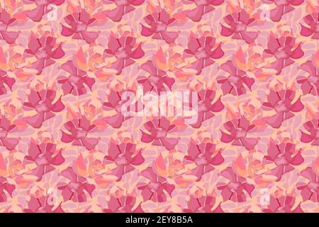 Motivo floreale vettoriale senza cuciture. Rosa, fiori di marone. Illustrazione Vettoriale