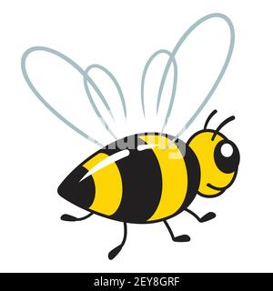 illustrazione vettoriale dell'ape cartoon su sfondo bianco Illustrazione Vettoriale