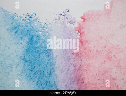 Un disegno di sfondo con pittura astratta schizza su un bianco carta Foto Stock