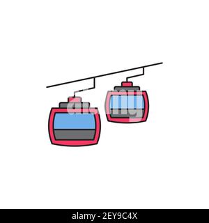 icona del profilo della funivia simbolo di stile lineare per il concetto mobile e web design funicolare linea semplice Illustrazione Vettoriale