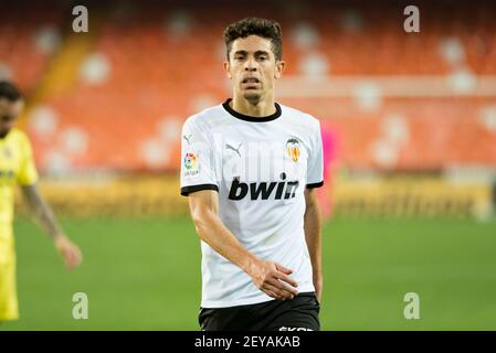 Valencia, Spagna. 05 marzo 2021. Gabriel Paulista di Valencia CF visto durante la partita di calcio spagnola la Liga tra Valencia CF e Villarreal CF all'Estadio Mestalla.Punteggio finale; Valencia CF 2:1 Villarreal. Credit: SOPA Images Limited/Alamy Live News Foto Stock