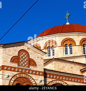 In atene cicladi grecia vecchia architettura e villaggio greco il cielo Foto Stock