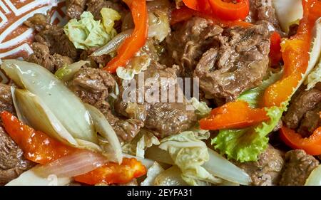 Mongolian Hot Pot pinyin shuan yang rou, diversi stili di hot pot in Cina, Foto Stock