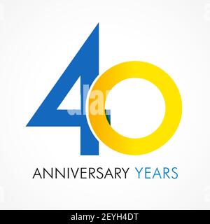 numeri del 40° anniversario. logotipo di 40 anni. Congrati creativi e audaci. Modello di disegno web grafico astratto isolato. Congratulazioni con gli anelli dig Illustrazione Vettoriale