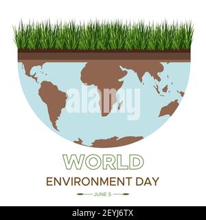 Giornata mondiale dell'ambiente - illustrazione vettoriale di un concetto ambientale per salvare il mondo. Isometrica circa la cura per la terra. Adatto per il saluto Illustrazione Vettoriale
