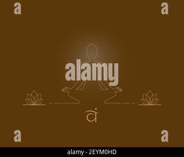 yoga posizione silhouette in contrasto sole Foto Stock