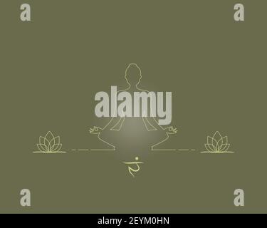 yoga posizione silhouette in contrasto sole Foto Stock