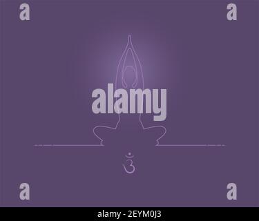 yoga posizione silhouette in contrasto sole Foto Stock