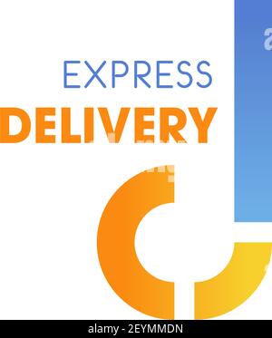 Icona lettera D per l'azienda di servizi postali di logistica e di consegna rapida. Simbolo della linea stradale vettoriale nella lettera D per l'ufficio postale del corriere o la consegna dei pacchi Illustrazione Vettoriale