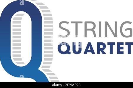 Icona del vettore del quartetto d'archi isolata su sfondo bianco. Concetto di musica classica, emblema per concerti di musica dal vivo. Simbolo di musicisti che suonano su INS Illustrazione Vettoriale