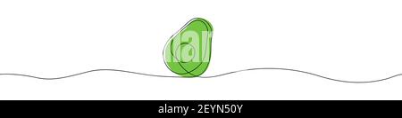 Linea continua di avocado. Illustrazione vettoriale su sfondo bianco Illustrazione Vettoriale