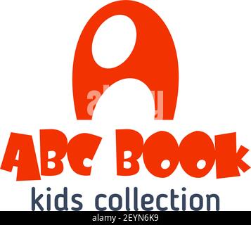 Lettera UN'icona per libreria per bambini o negozio di giochi per bambini. Cartoon vettoriale ABC simbolo della lettera A per club di educazione dei bambini e intrattenimento o t Illustrazione Vettoriale