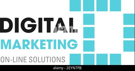 Icona lettera D per il marketing digitale o la promozione aziendale nel social network. Simbolo digitale vettoriale della lettera D per soluzioni Internet on line, mercato Illustrazione Vettoriale