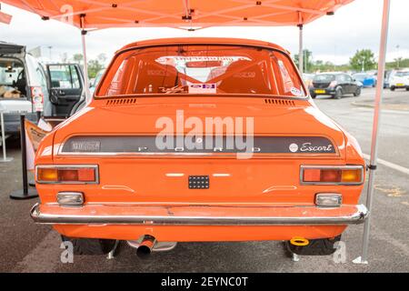 Darlington UK; 23rd agosto 2020: Auto Show Orange Ford Escort MK1 Messico Foto Stock