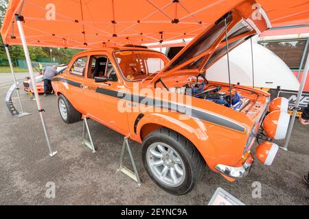 Darlington UK; 23rd agosto 2020: Auto Show Orange Ford Escort MK1 Messico Foto Stock