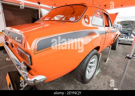 Darlington UK; 23rd agosto 2020: Auto Show Orange Ford Escort MK1 Messico Foto Stock