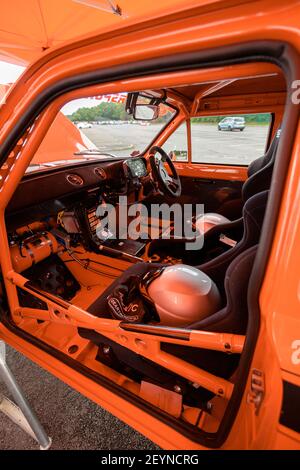 Darlington UK; 23rd agosto 2020: Auto Show Orange Ford Escort MK1 Messico Foto Stock