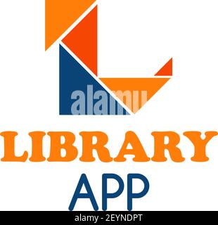 Icona del vettore concettuale della libreria digitale. Emblema di design vettoriale per la moderna e-biblioteca in università o scuola. Badge di formazione, concetto di formazione online a. Illustrazione Vettoriale