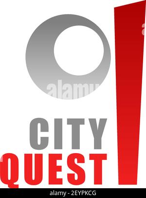 Q lettera icona per il design moderno City quest. Lettera vettoriale Q del tubo circolare e linea rossa per il club di corse automobilistiche di avventura della città o l'azione di gioco di sport alla moda Illustrazione Vettoriale