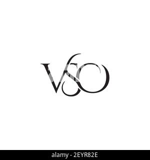 Icona combinata della lettera VSO. Illustrazione vettoriale. Illustrazione Vettoriale