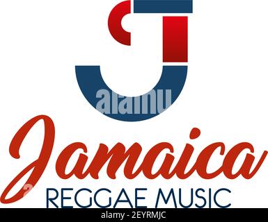 Reggae music J letter icona per la produzione di musica Jamaica etichetta o online streaming audio media servizio. Lettera del vettore simbolo J per la società di registrazione o. Illustrazione Vettoriale
