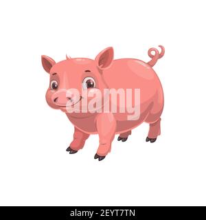 Maiale cartoon cinese oroscopo animale, isolato cina lunare nuovo anno zodiaco simbolo per 2031, piccolo maialino, divertente maiale orientale cultura e di tradizione asiatica Illustrazione Vettoriale