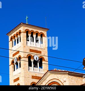 In atene cicladi grecia vecchia architettura e villaggio greco il cielo Foto Stock