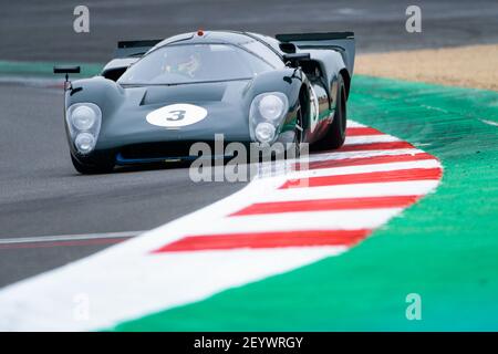 03 WRIGHT Jason (IT), WOLFE Andy (gb), Lola T70 MK3B - 5000, azione durante il Gran Premio di Francia Historique 2019 a Magny-Cours dal 29 al 30 luglio - Foto Julien Delfosse / DPPI Foto Stock